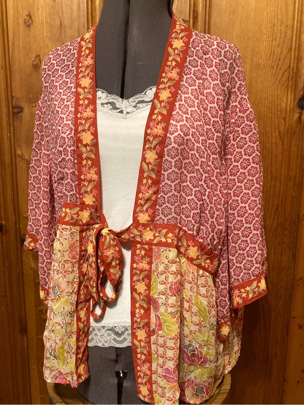 100% boho silk cover up